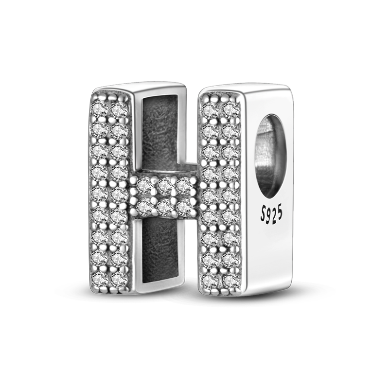 925 Sterling silver Classic 26 letters beads charm diy Fit Original Pandora bracelets