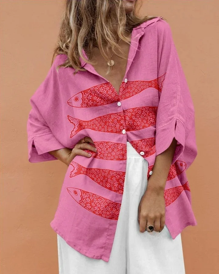 Vintage fish print mini dress