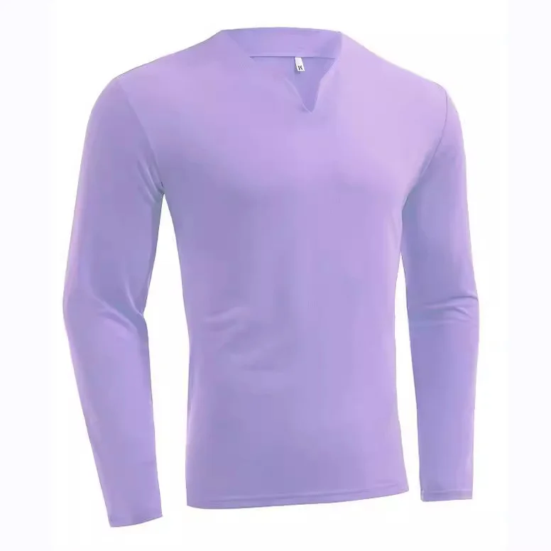 Uveng Uveng New Hot Fitness Plus-Size Sports T-Shirt Men's Elastic Comfortable Long-Sleeved Autumn V-Neck