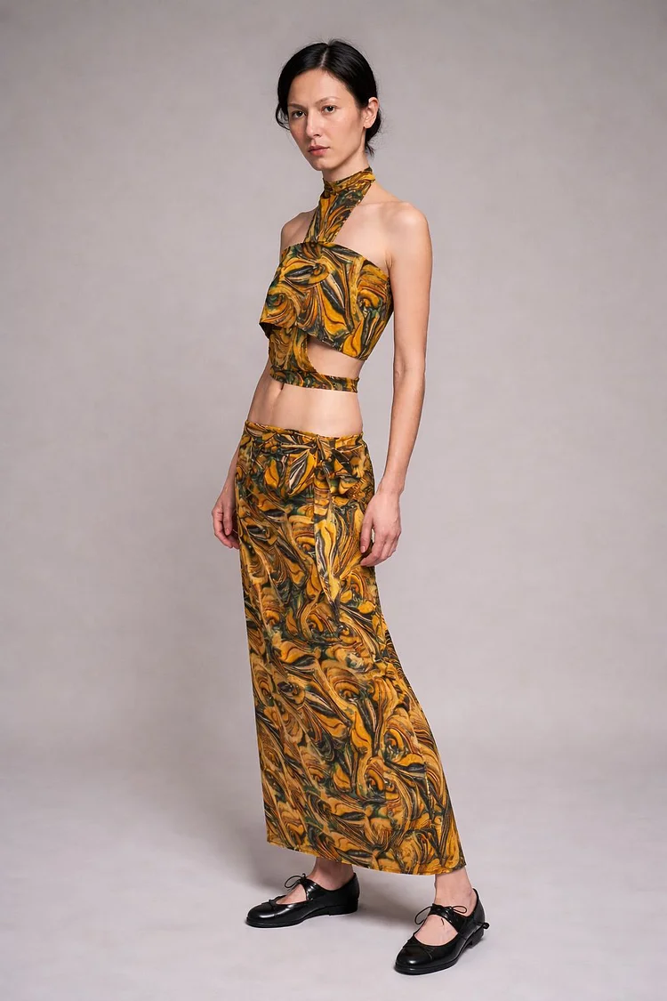 PARTICLE Upcycled Wrap Skirt - Copper