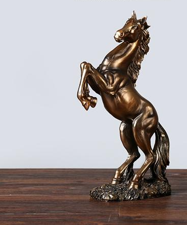 12.4'' Resin Horse Statue Living Room Crafts Decorative Ornaments Creative Home Horse To Successful Opening Lucky Gifts