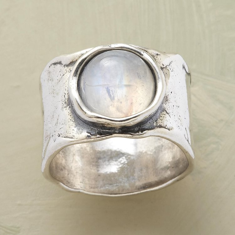 Vintage Metal Moonstone Ring For Men