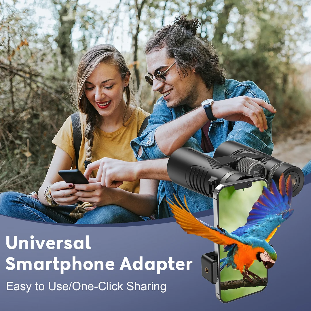 HD Binoculars for Adults, High Powered with Upgraded Phone Adapter, Lightweight Waterproof (black)