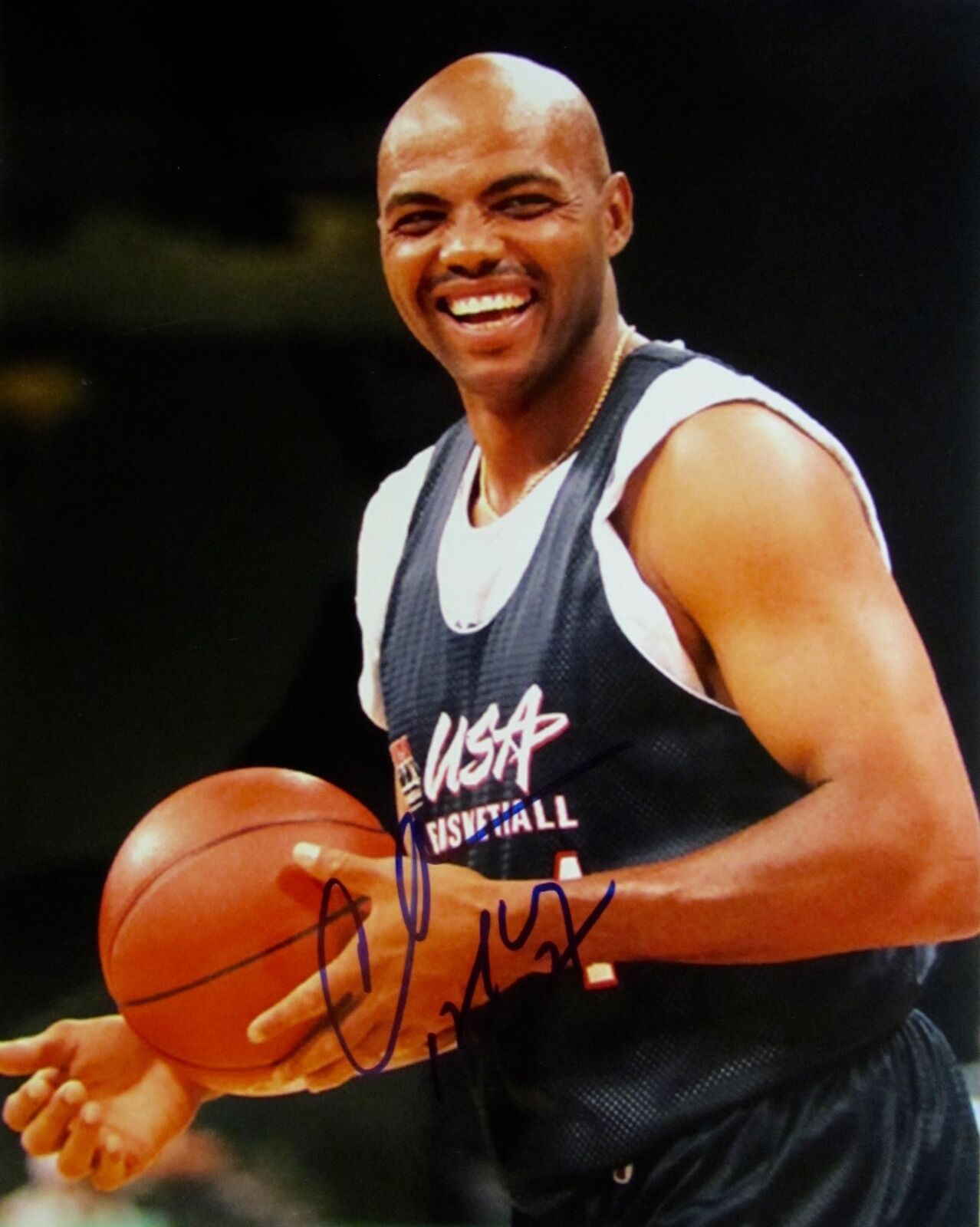 CHARLES BARKLEY AUTOGRAPHED HAND SIGNED 8x10 Photo Poster painting USA BASKETBALL w/COA