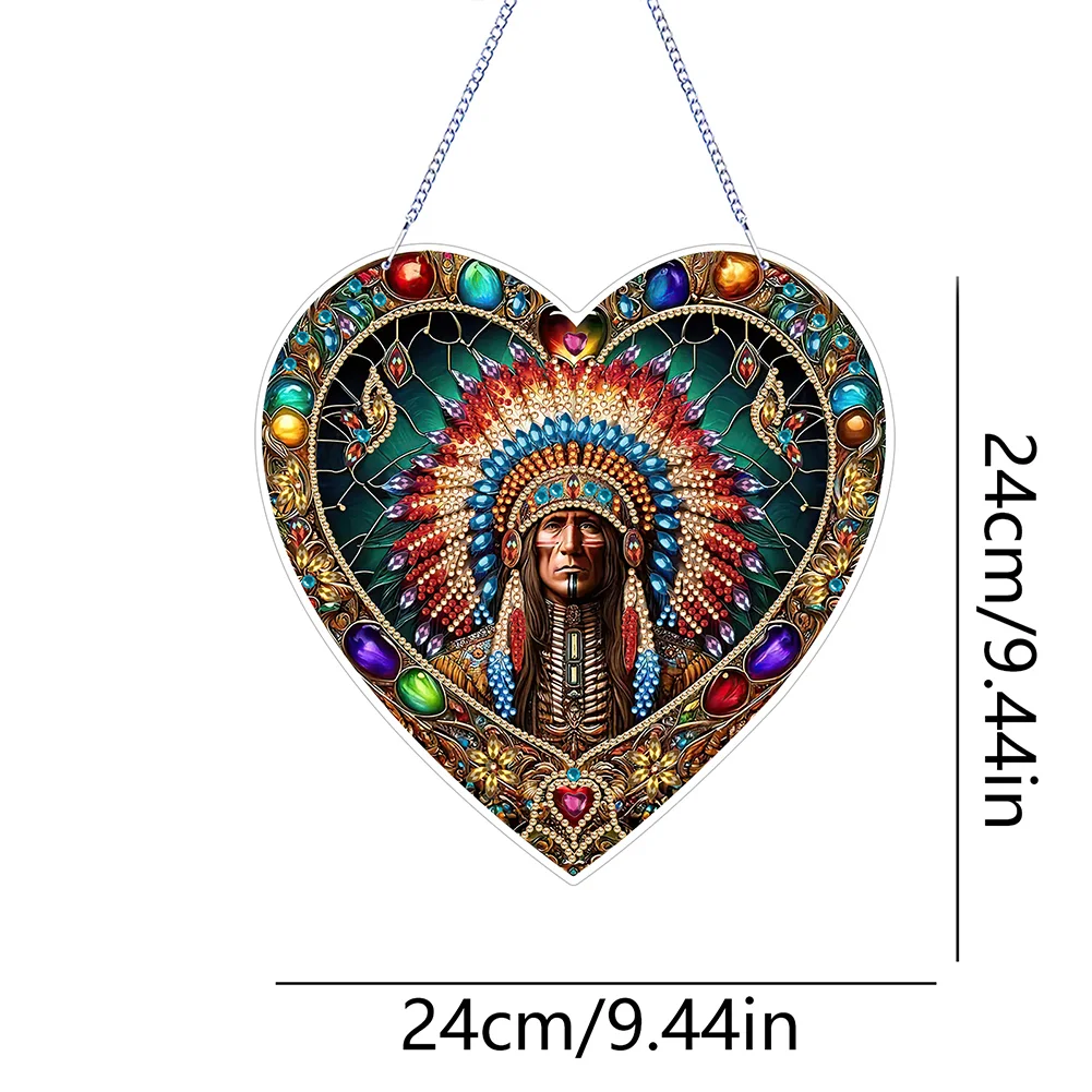 DIY Indian PVC Special Shaped Hanging Diamond Painting Art Pendant Suncatcher Home Windows Decor 