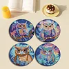 4PCS Acrylic Diamond Painting Placemats for Dining Table Decor Kit (Owl)