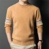 Men's 100% wool round neck trendy sweater