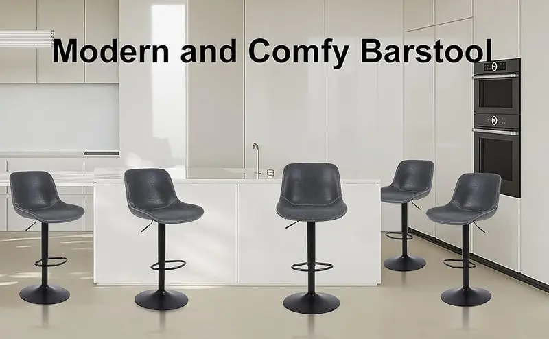 Product Introduction of Flysky Counter Height Swivel Barstools Dining Chairs Adjustable Modern Bar Chairs. Tall Armless PU Leather Kitchen Island Stool 0