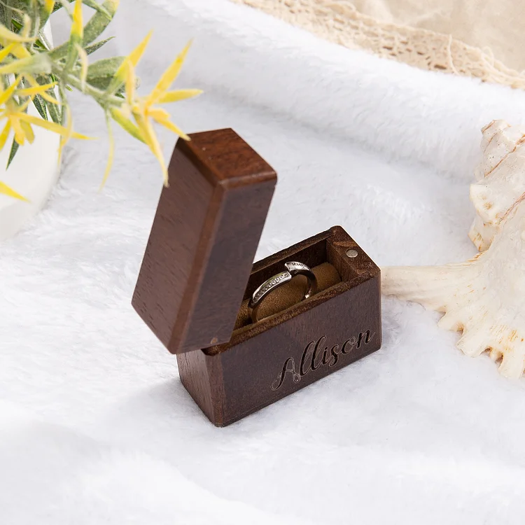 Personalized Name Wooden Ring Box for Wedding