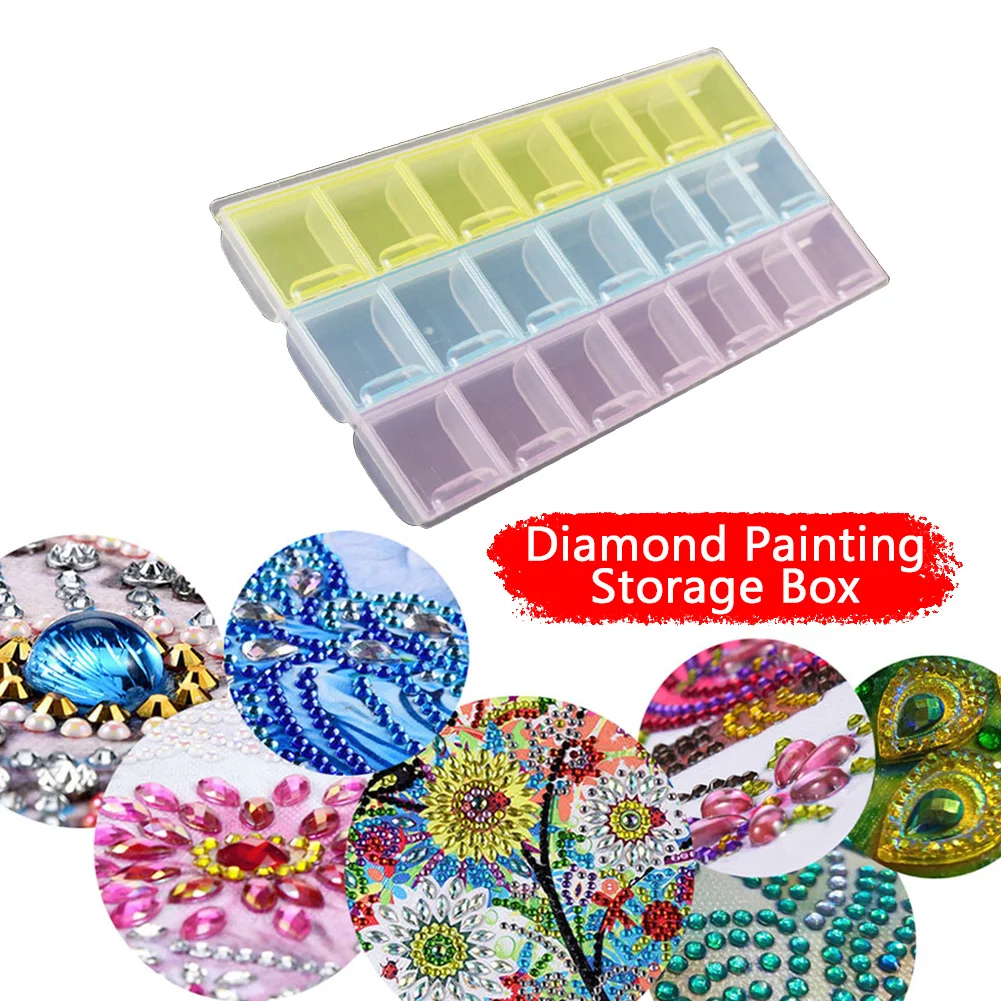 21 Grids Nail Art Storage Box Diamond Painting Crystal Beads Holder Case