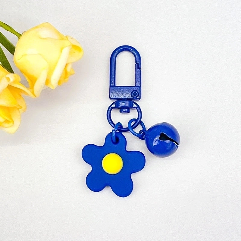 Fresh Colorful Small Flower Bell Keychain Diy Handmade Pendant Girl Heart Bag Door Buckle Cute Ornaments