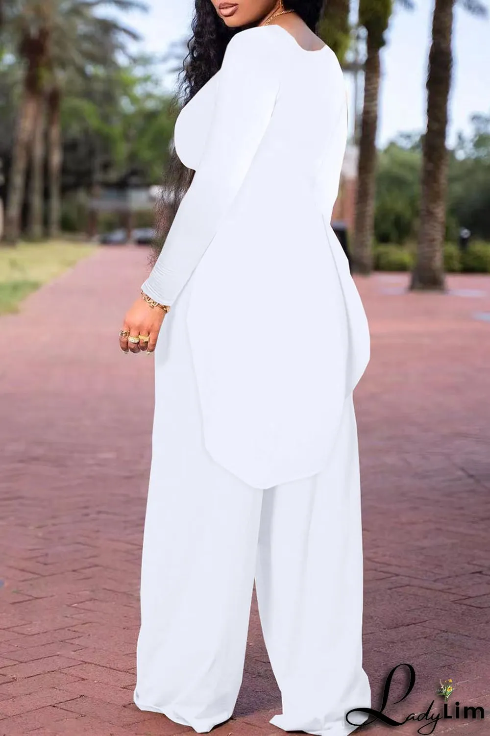 Black Casual Solid Patchwork Slit O Neck Plus Size Two Pieces