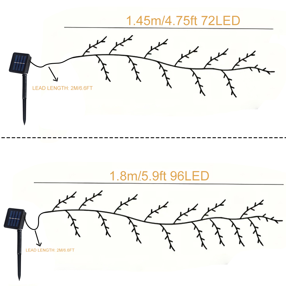 Tegooe Tegooe Solar Powered Willow Vine String Lights