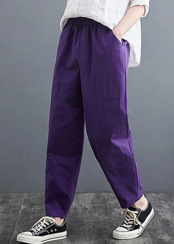 French Purple Pant Fashion Spring