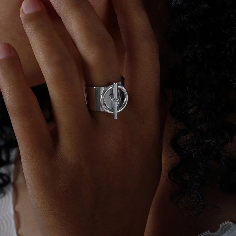 Hip-Hop Streetwear Geometric Titanium Steel Plating Rings