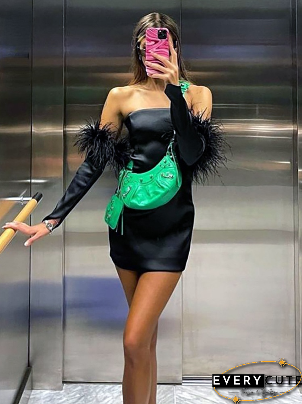 Sexy Off Shoulder Long Sleeve Black Mini Party Dress Women Spring Summer Elegant Bodycon Party Dresses Y2K Street Clubwear