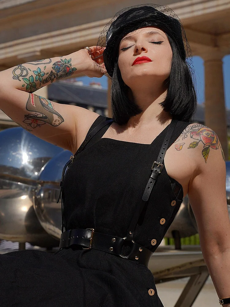 pornhint Pornhint Belt with shoulder strap, Leather shoulder harness, Leather chest harnesses for women, Leather suspender harness, Gothic harness,Harness top leather harness women