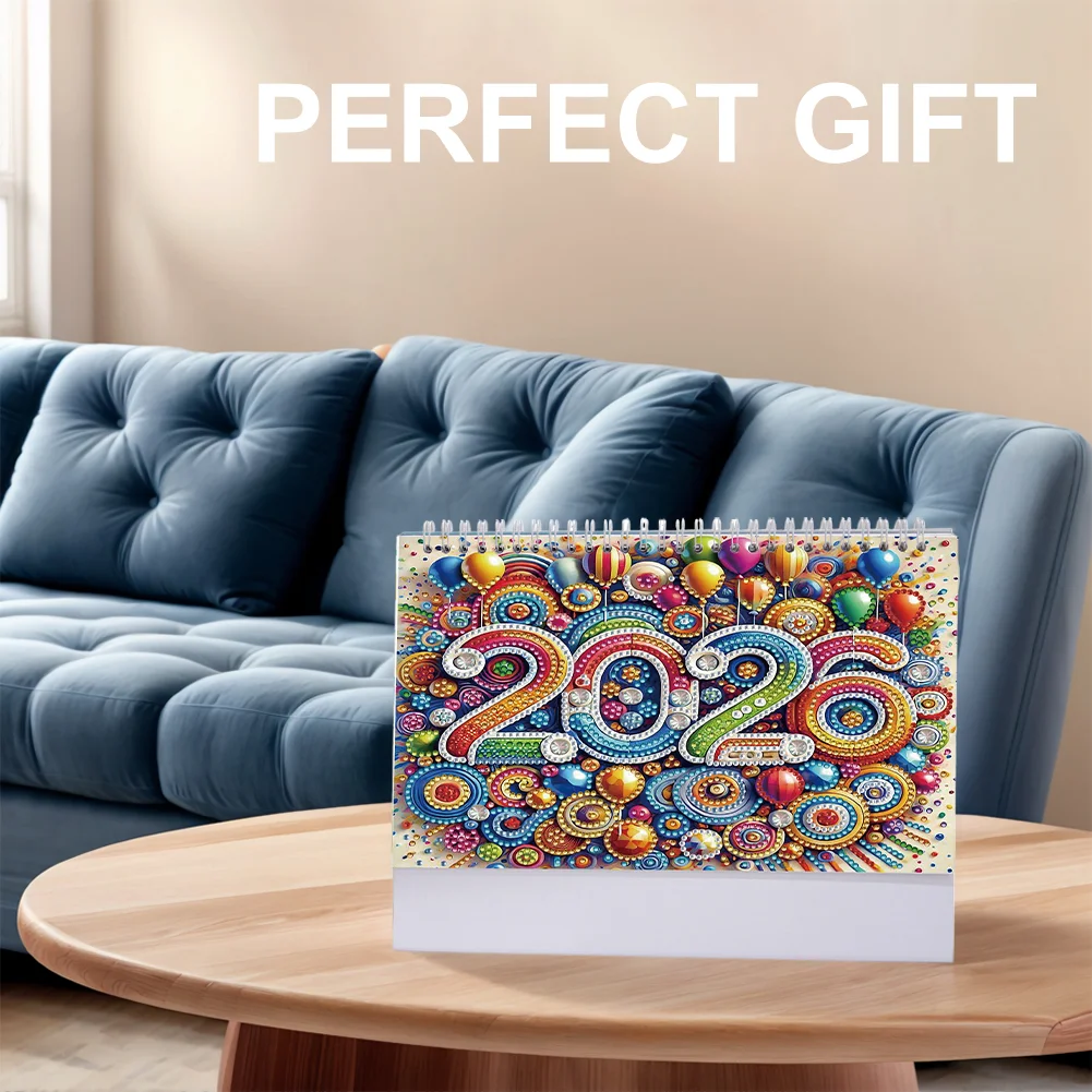 2026 Calendar Diamond Painting Kit DIY Diamond Art Desk Calendar for Home Office
