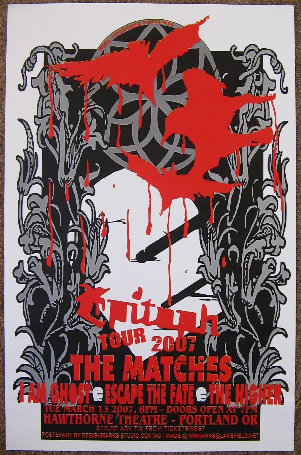 THE MATCHES Gig POSTER March 2007 Portland Oregon Concert