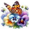 Diamond Painting-DIY Full Round Drill Butterfly Flower