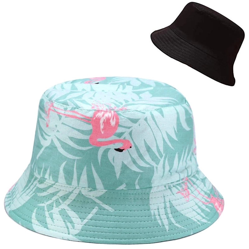 Printed Double-sided Foldable Fisherman Hat Women’s Summer Travel Sunshade Sun Protection Pot Hat For Men