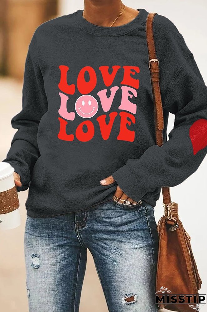 Valentines Day Heart Pullover Longsleeve Sweatshirt