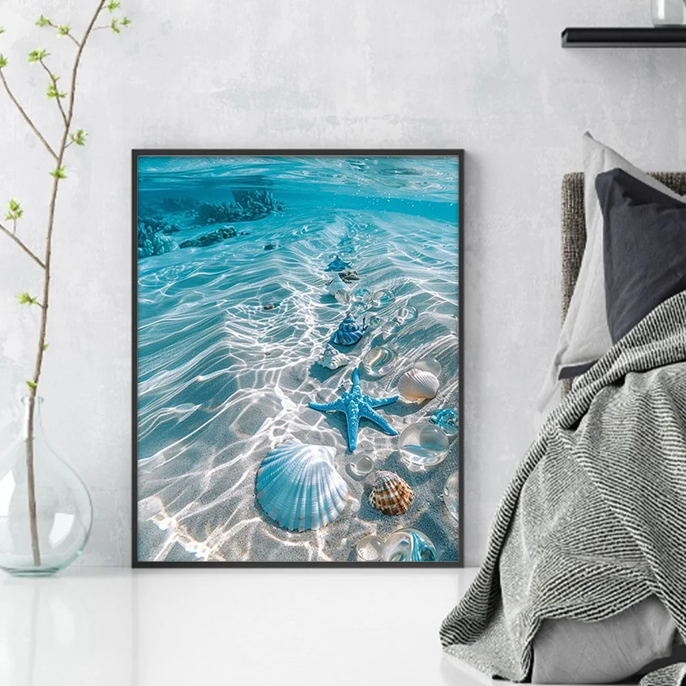 Beach Full 11CT DIY Counted Cross Stitch Kits 40x50cm for Beginners Home Decor