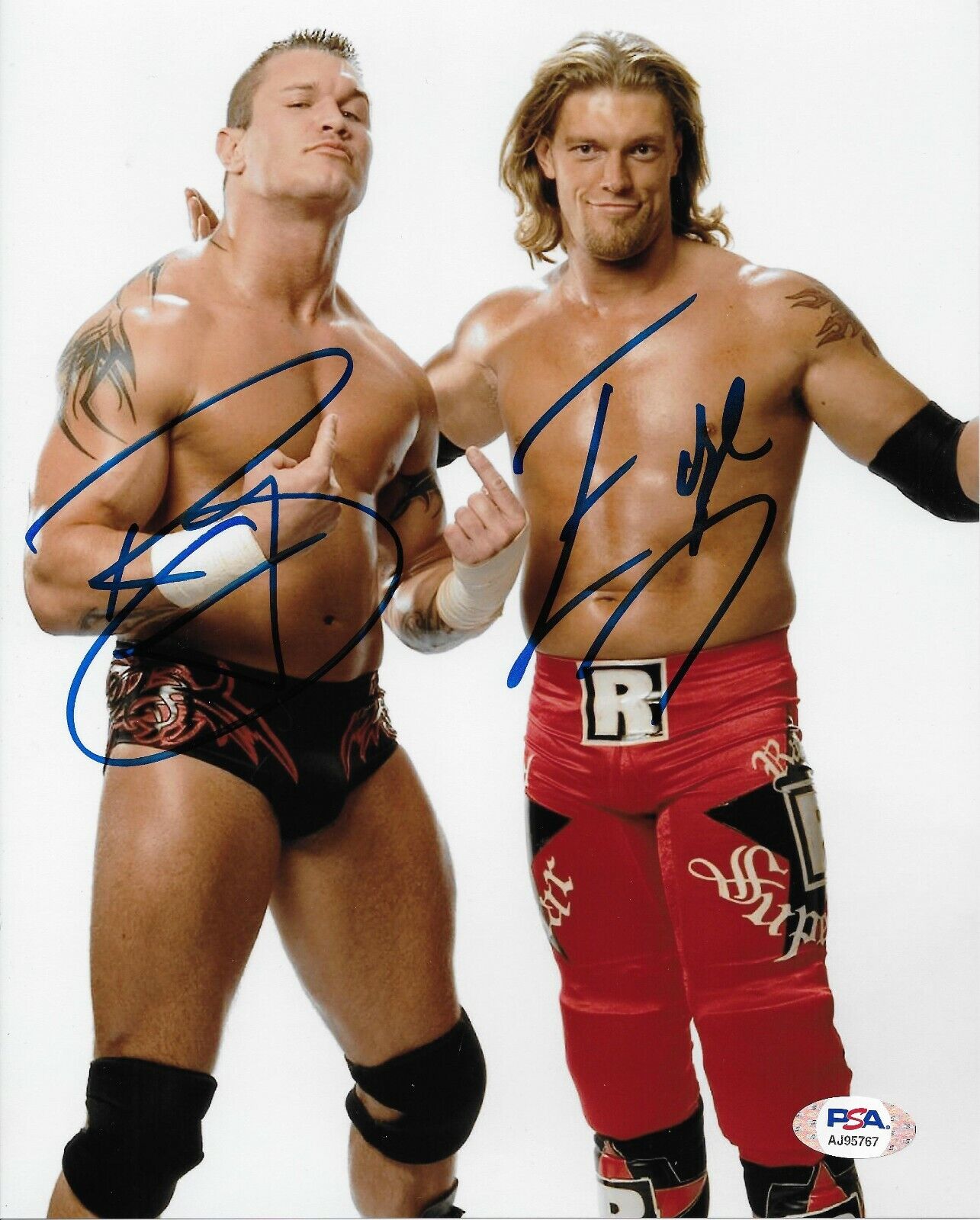 Randy Orton & Edge WWE Rated RKO Signed Autograph 8x10 Photo Poster painting w/ PSA COA
