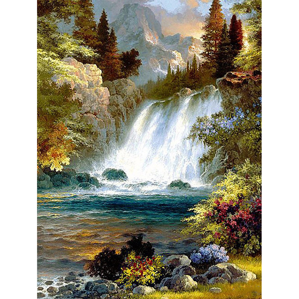 

40*50CM - Square Drill Diamond Painting - Waterfall, 501 Original