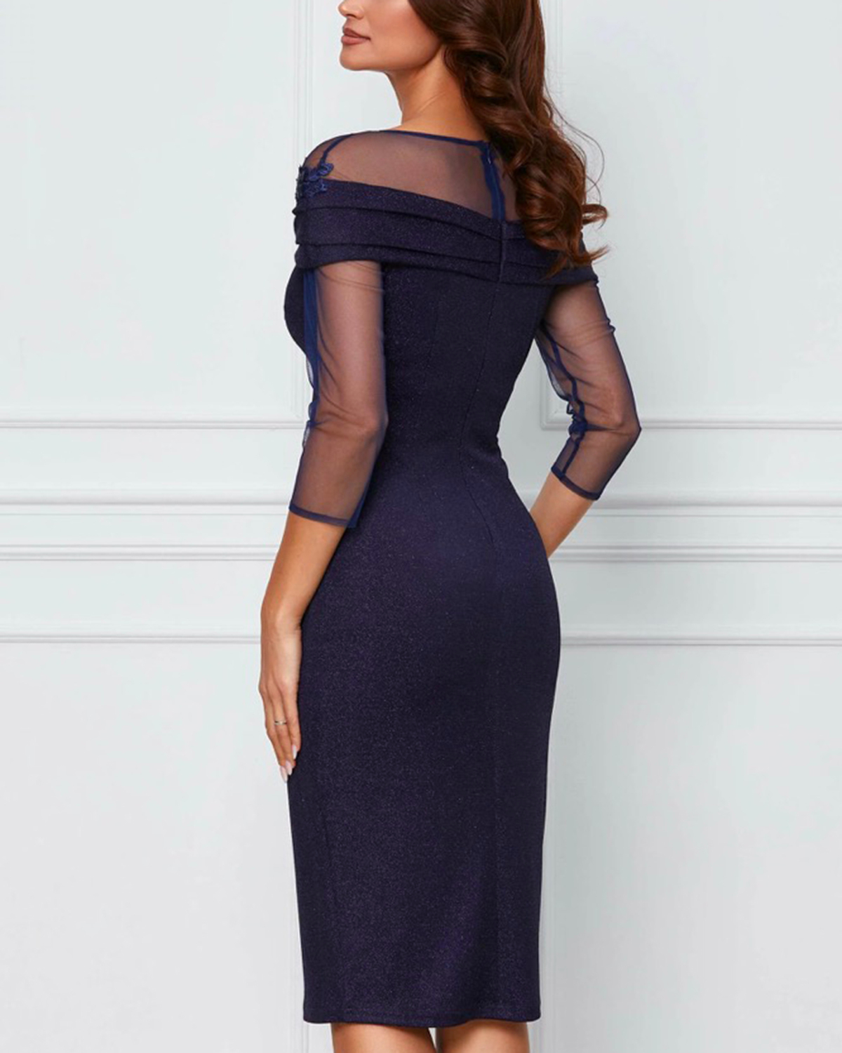 Women's Sequins Solid Color Dress - 01