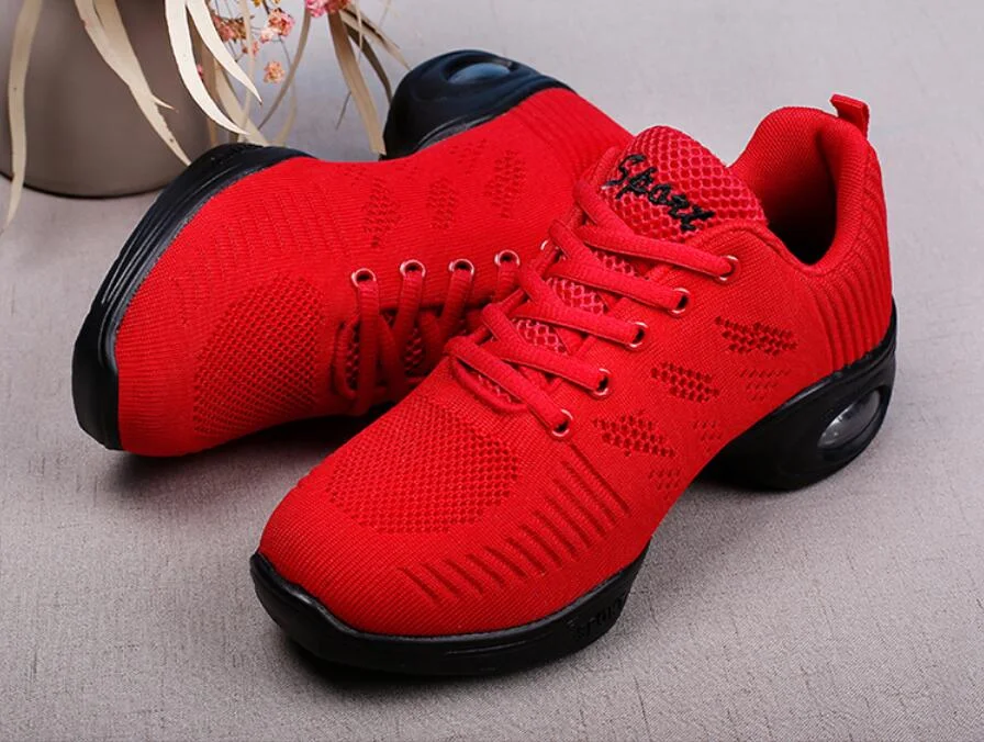 Brand Women Shoes Soft Outsole Woman Breath Jazz Hip Hop Shoes Feature Dance Sneakers Ladies Girl's Modern Jazz Dancing Shoes W3