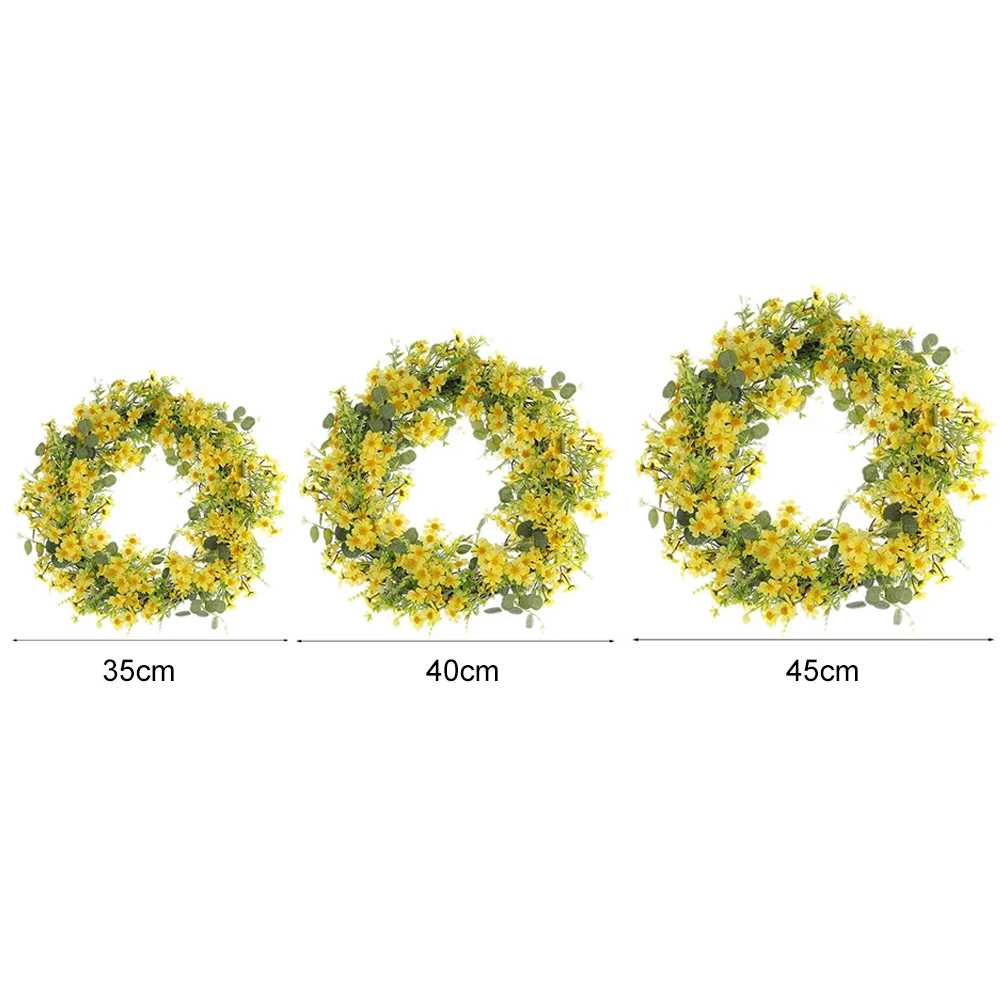 Spring natural rattan ring simulation winter jasmine wreath props decoration
