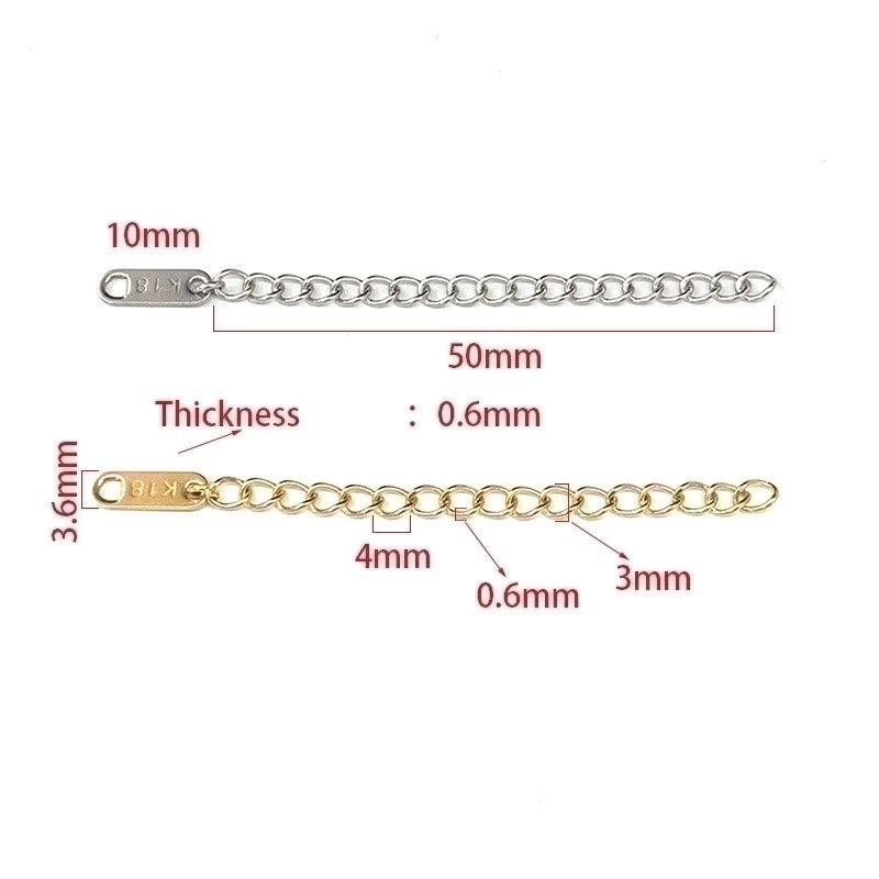 10 PCS/Package Stainless Steel Solid Color Extension Chain