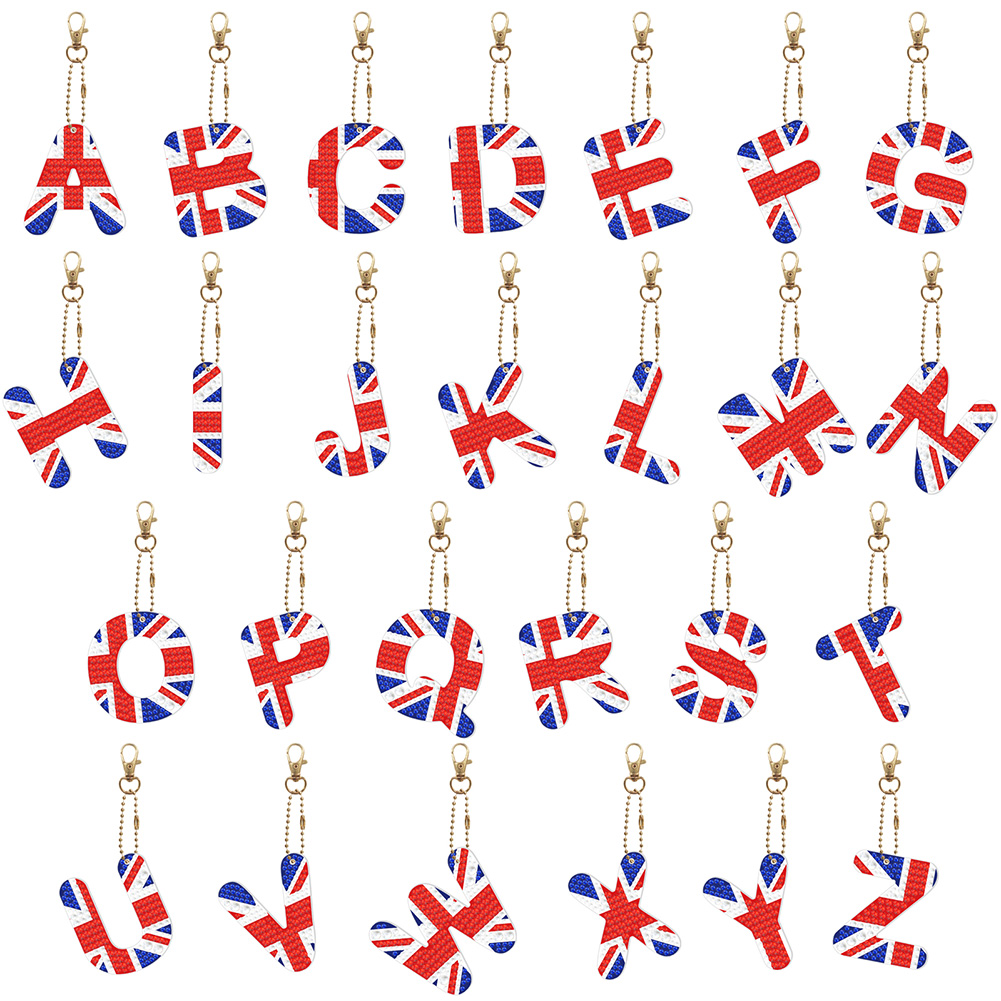 

UK 26 Letters Double Sided - 5D DIY Craft Keychain, 501 Original