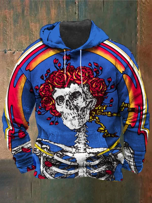 Unisex Skull Print Heavyweight Hoodies
