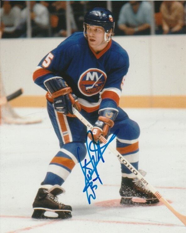 VINTAGE DENIS POTVIN SIGNED NEW YORK NY ISLANDERS 8x10 Photo Poster painting! HHOF PROOF!