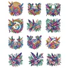 (US Local)12Pcs Diamond Art Magnets Fridge Sticker Set for Adults Beginners (CN561 Bird)