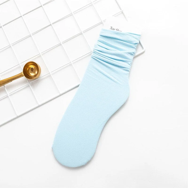 Long Socks Colorful Fashion Heap Heap Socks Women Cute Female Socks for Sandal Girl Sox Calcetines Mujer 10 Solid Candy Color