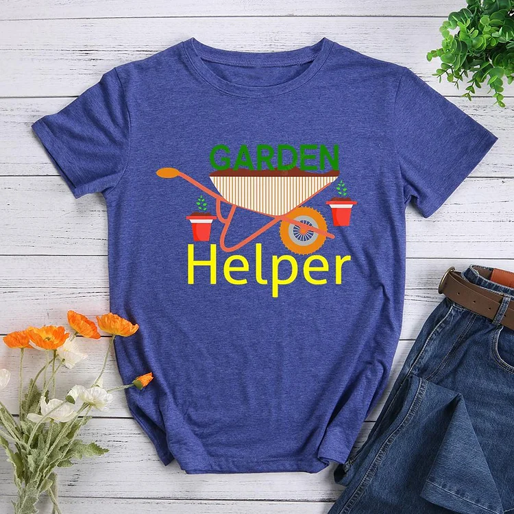 garden helper Round Neck T-shirt