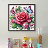 Rose Butterfly-11CT Stamped Cross Stitch 40*40cm/15.75*15.75in