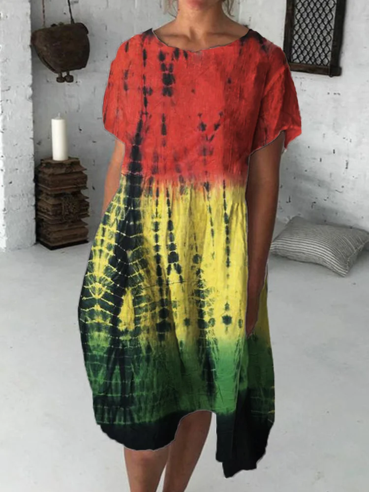 Black Pride Inspired Tie Dye Midi Dress