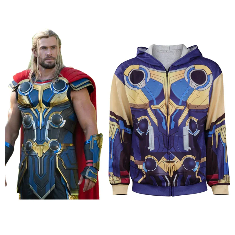 Thor: Love and Thunder Thor Cosplay Hoodie Pullover Outfits Halloween Carnival Suit-Coshduk