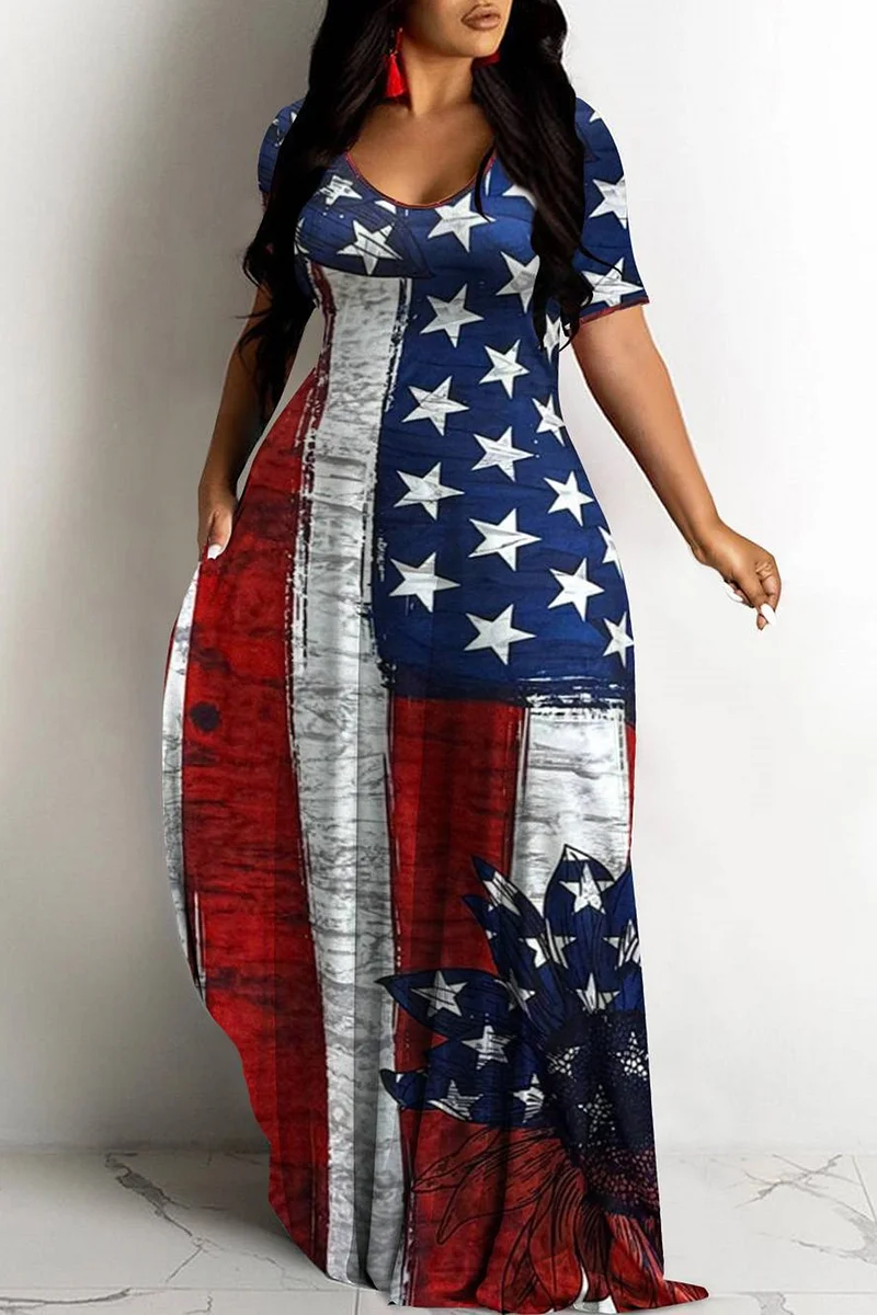 chinese dress ladies Curvy Ankara Maxi Dress - Plus Size Fashion main image 0