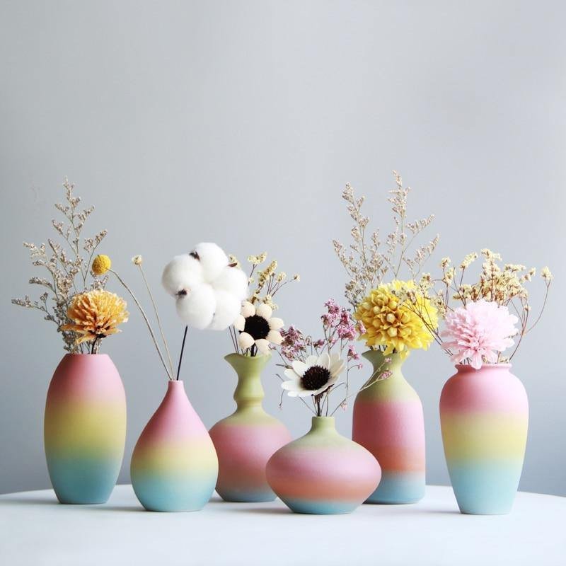 Ombre Rainbow Flower Vases