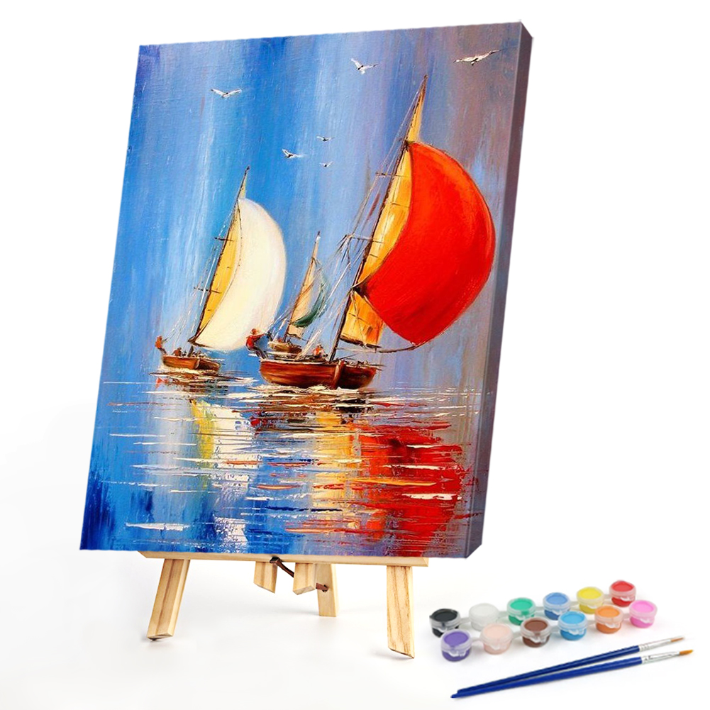 

40*50CM - Paint By Numbers - Sailboat At Sea, 501 Original