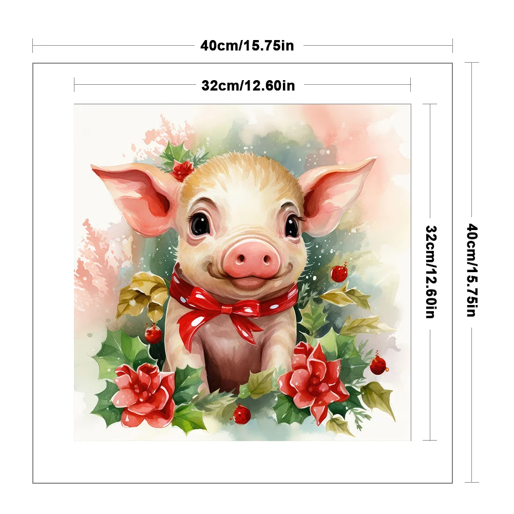 DIY Stamped Cross Stitch 11CT Full Embroidery 40*40cm - Piggy