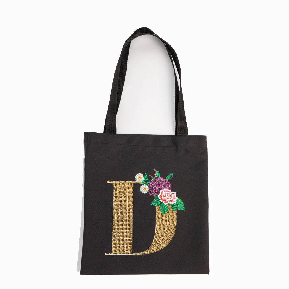 DIY Diamonds Painting Handbag Linen Shopping Bag Portable Fashion for Work