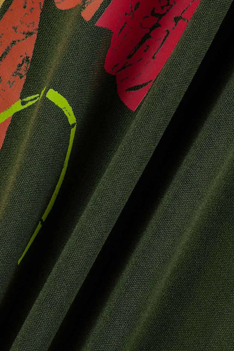 Rose Red Fashion Casual Print Patchwork O Neck Long Sleeve Two Pieces