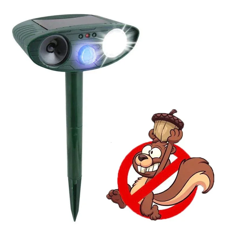 Squirrel Repeller Solar Powered - Get Rid of Squirrels in 48 Hours