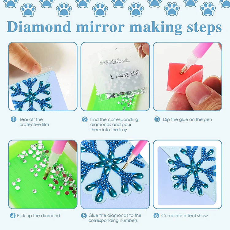 8PCS Diamond Painting Bookmark Kits Snowflake DIY Triangle Diamond Painting  Kits-1045521